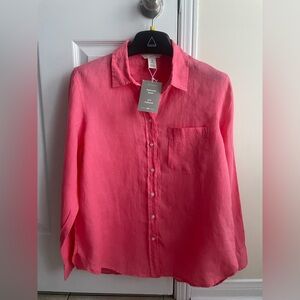 BNWT 100% Linen Button-Up Shirt